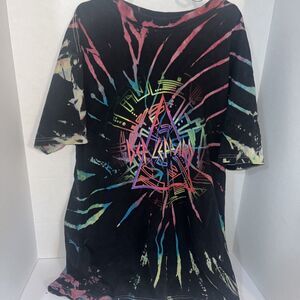 Medium Def Leppard Tie Die Black Multi Color Psychedelic T Shirt
